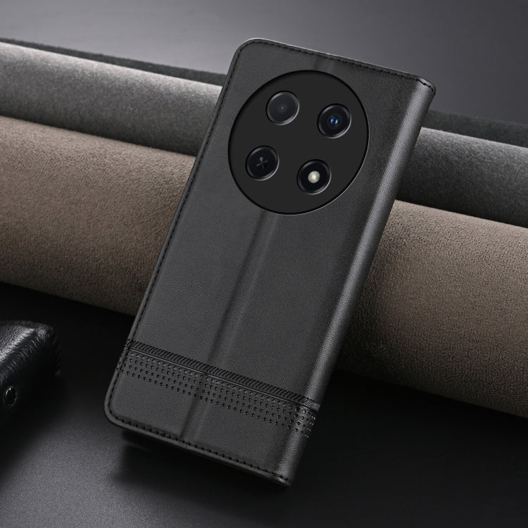 For Huawei Enjoy 70 Pro/nova 12i AZNS Magnetic Calf Texture Flip Leather Phone Case(Black)