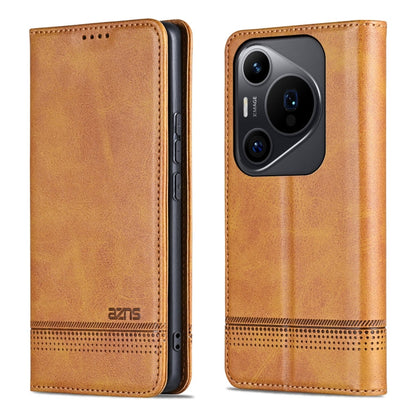 For Huawei Pura 70 Pro / 70 Pro+ AZNS Magnetic Calf Texture Flip Leather Phone Case(Light Brown)
