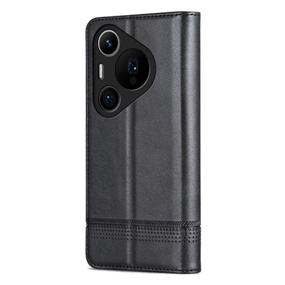 For Huawei Pura 70 Pro / 70 Pro+ Fine Hole AZNS Magnetic Calf Texture Flip Leather Phone Case(Black)