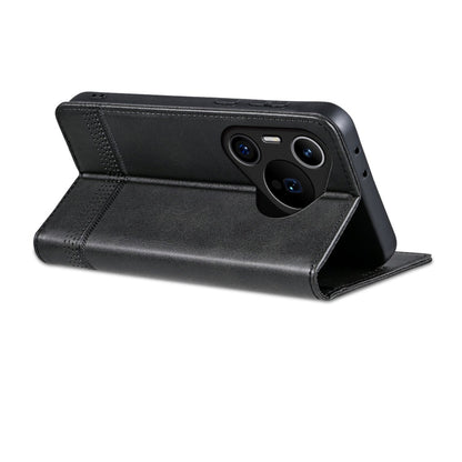 For Huawei Pura 70 Pro / 70 Pro+ Fine Hole AZNS Magnetic Calf Texture Flip Leather Phone Case(Black)