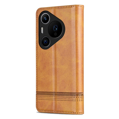 For Huawei Pura 70 Pro / 70 Pro+ Fine Hole AZNS Magnetic Calf Texture Flip Leather Phone Case(Light Brown)