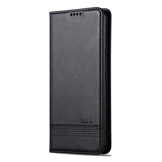 For Huawei Pura 70 Fine Hole AZNS Magnetic Calf Texture Flip Leather Phone Case(Black)