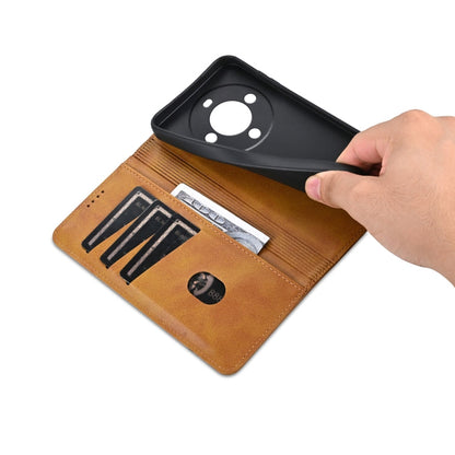 Pour Étui de Téléphone en Cuir à Rabat Magnétique AZNS Texturé Peau de Veau pour Huawei Maimang 30 (Marron Clair)