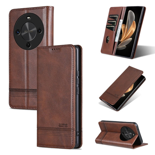 For Huawei Maimang 30 AZNS Magnetic Calf Texture Flip Leather Phone Case(Dark Brown)