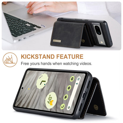 For Google Pixel 8A DG.MING M1 Series 3-Fold Multi Card Wallet + Magnetic Phone Case(Black)