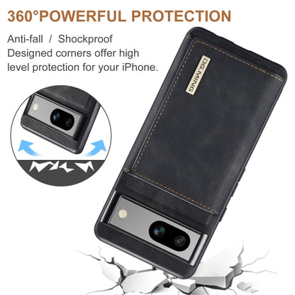 For Google Pixel 8A DG.MING M1 Series 3-Fold Multi Card Wallet + Magnetic Phone Case(Black)