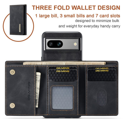 For Google Pixel 8A DG.MING M1 Series 3-Fold Multi Card Wallet + Magnetic Phone Case(Black)