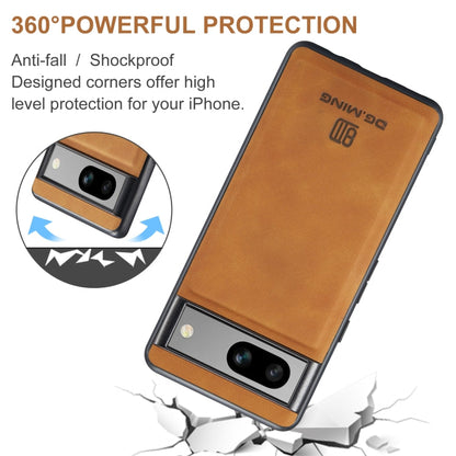 For Google Pixel 8a DG.MING M1 Series 3-Fold Multi Card Wallet + Magnetic Phone Case(Brown)