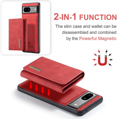 For Google Pixel 8a DG.MING M1 Series 3-Fold Multi Card Wallet + Magnetic Phone Case(Red)