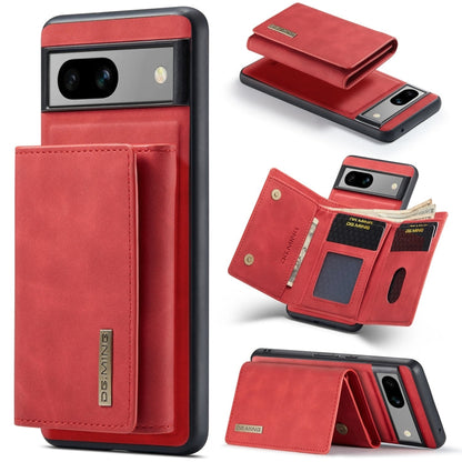 For Google Pixel 8a DG.MING M1 Series 3-Fold Multi Card Wallet + Magnetic Phone Case(Red)