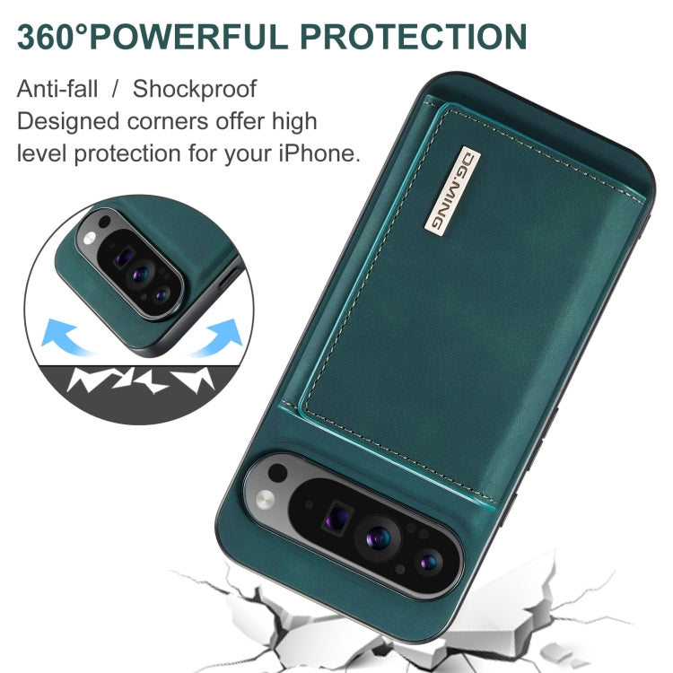 For Google Pixel 9 Pro XL DG.MING M1 Series 3-Fold Multi Card Wallet + Magnetic Phone Case(Green)