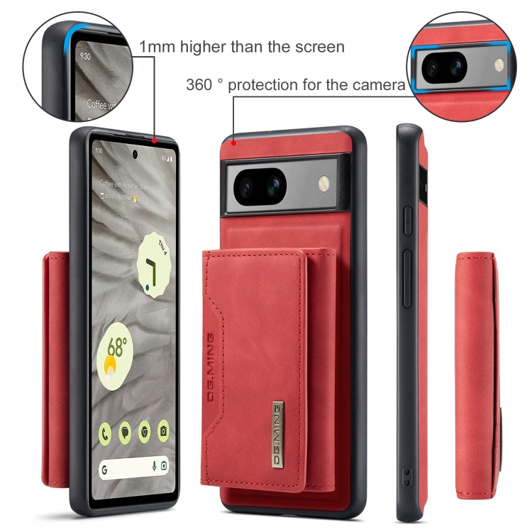 For Google Pixel 8a DG.MING M2 Series 3-Fold Multi Card Bag + Magnetic Phone Case(Red)