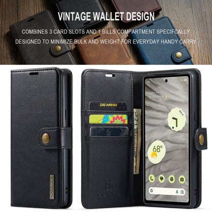 For Google Pixel 8a DG.MING Crazy Horse Texture Detachable Magnetic Leather Phone Case(Black)