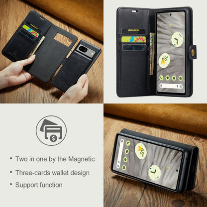 For Google Pixel 8a DG.MING Crazy Horse Texture Detachable Magnetic Leather Phone Case(Black)
