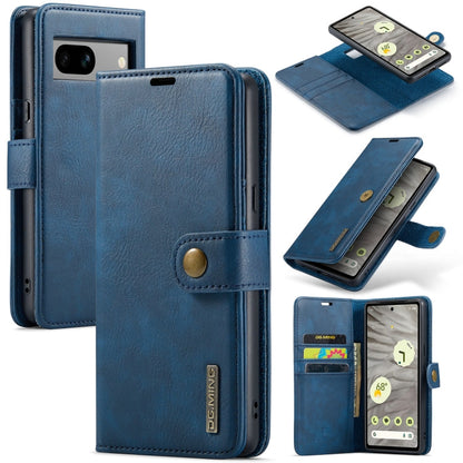 For Google Pixel 8a DG.MING Crazy Horse Texture Detachable Magnetic Leather Phone Case(Blue)