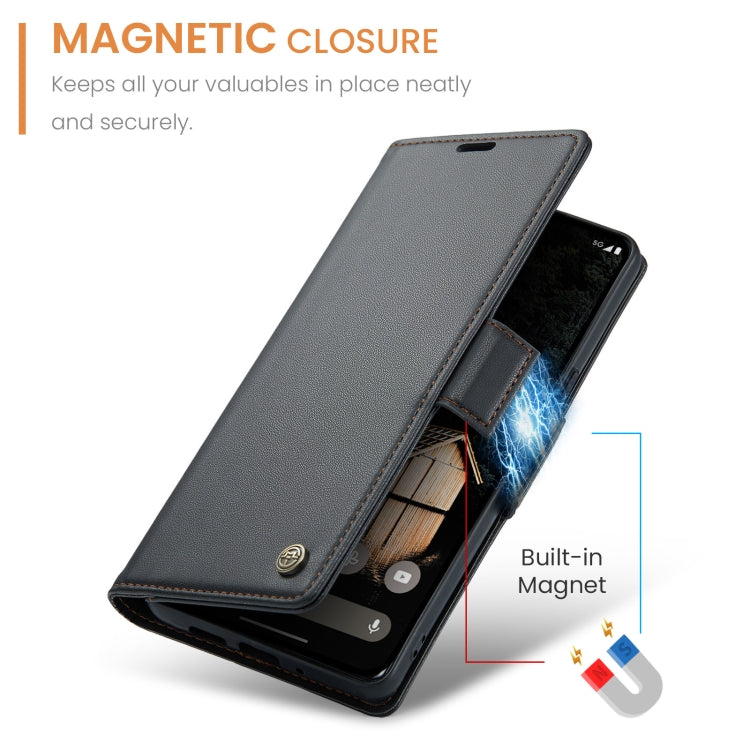 For Google Pixel 10 Pro XL / 9 Pro XL CaseMe 023 Butterfly Buckle Litchi Texture RFID Anti-theft Leather Phone Case(Black)