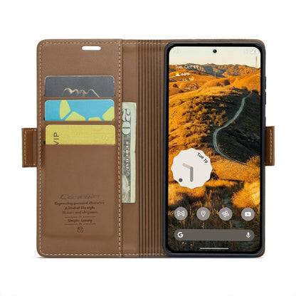 For Google Pixel 10 Pro XL / 9 Pro XL CaseMe 023 Butterfly Buckle Litchi Texture RFID Anti-theft Leather Phone Case(Brown)