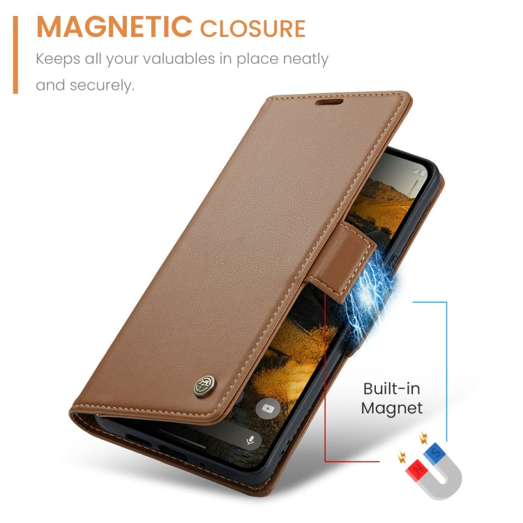 For Google Pixel 10 Pro XL / 9 Pro XL CaseMe 023 Butterfly Buckle Litchi Texture RFID Anti-theft Leather Phone Case(Brown)