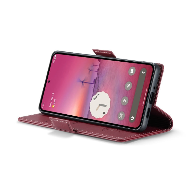 For Google Pixel 10 Pro XL / 9 Pro XL CaseMe 023 Butterfly Buckle Litchi Texture RFID Anti-theft Leather Phone Case(Wine Red)
