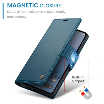For Google Pixel 10 Pro XL / 9 Pro XL CaseMe 023 Butterfly Buckle Litchi Texture RFID Anti-theft Leather Phone Case(Blue)