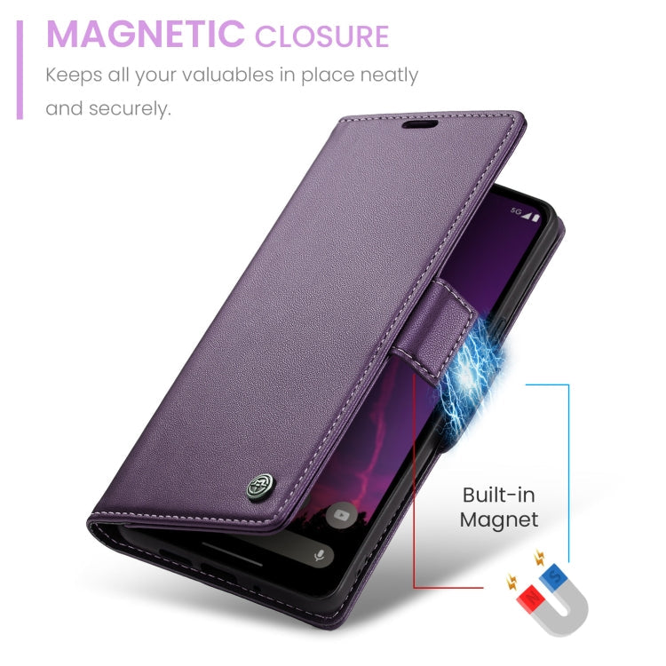For Google Pixel 10 Pro XL / 9 Pro XL CaseMe 023 Butterfly Buckle Litchi Texture RFID Anti-theft Leather Phone Case(Pearly Purple)