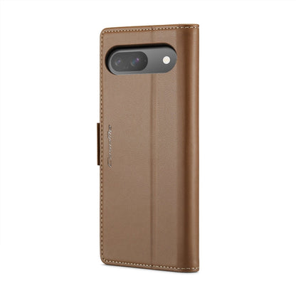 For Google Pixel 10 / 10 Pro / 9 CaseMe 023 Butterfly Buckle Litchi Texture RFID Anti-theft Leather Phone Case(Brown)