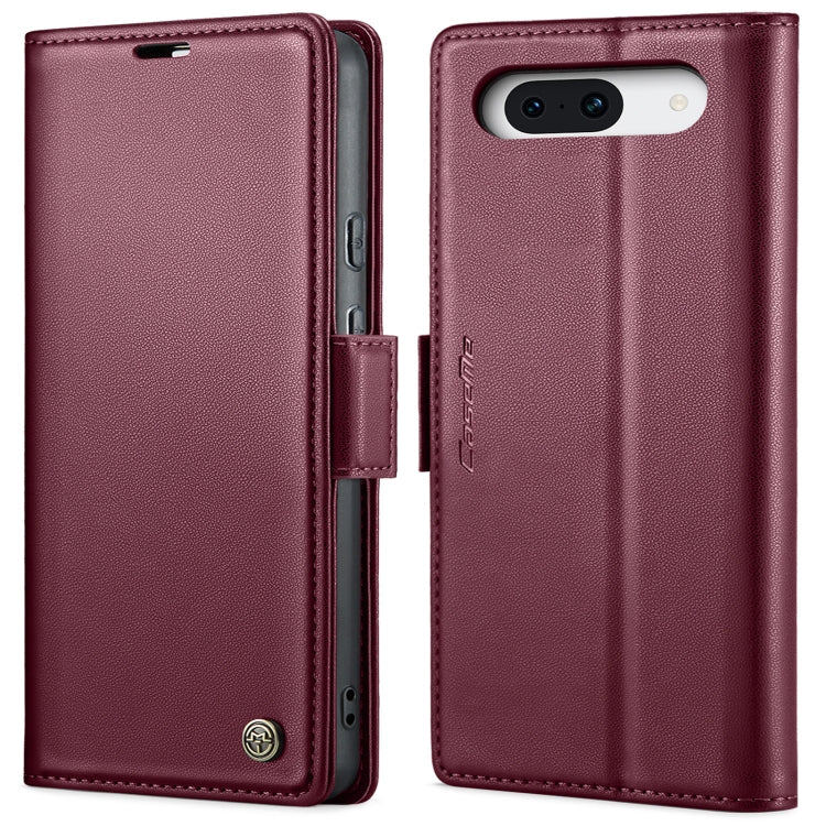 For Google Pixel 10 / 10 Pro / 9 CaseMe 023 Butterfly Buckle Litchi Texture RFID Anti-theft Leather Phone Case(Wine Red)