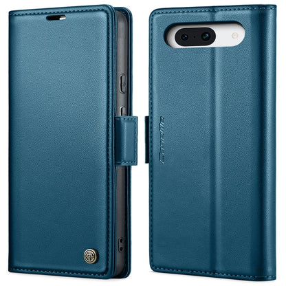 For Google Pixel 10 / 10 Pro / 9 CaseMe 023 Butterfly Buckle Litchi Texture RFID Anti-theft Leather Phone Case(Blue)