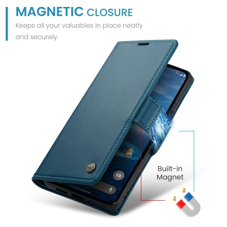 For Google Pixel 10 / 10 Pro / 9 CaseMe 023 Butterfly Buckle Litchi Texture RFID Anti-theft Leather Phone Case(Blue)
