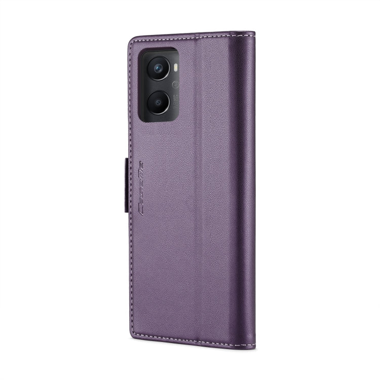 For OPPO A96 4G Global/A36 4G/K10 4G/A76 4G CaseMe 023 Butterfly Buckle Litchi Texture RFID Anti-theft Leather Phone Case(Pearly Purple)