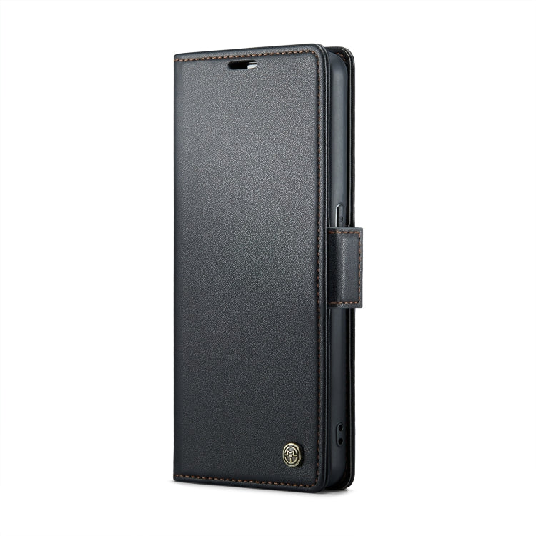 Pour OPPO Reno8 T 4G CaseMe 023 Étui de téléphone en cuir anti-RFID avec texture litchi et boucle papillon (noir)