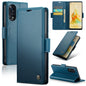 For OPPO Reno8 T 4G CaseMe 023 Butterfly Buckle Litchi Texture RFID Anti-theft Leather Phone Case(Blue)
