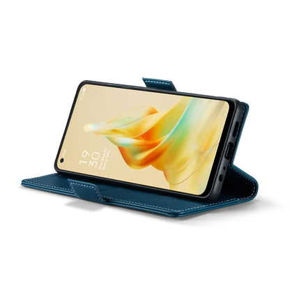 For OPPO Reno8 T 4G CaseMe 023 Butterfly Buckle Litchi Texture RFID Anti-theft Leather Phone Case(Blue)