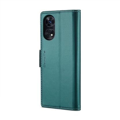 Pour OPPO Reno8 T 4G Étui Téléphone en Cuir Anti-vol RFID CaseMe 023 avec Boucle Papillon et Texture Litchi (Bleu nacré)