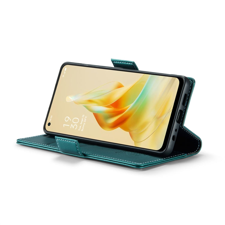 Pour OPPO Reno8 T 4G Étui Téléphone en Cuir Anti-vol RFID CaseMe 023 avec Boucle Papillon et Texture Litchi (Bleu nacré)