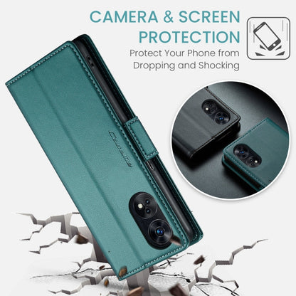 Pour OPPO Reno8 T 4G Étui Téléphone en Cuir Anti-vol RFID CaseMe 023 avec Boucle Papillon et Texture Litchi (Bleu nacré)
