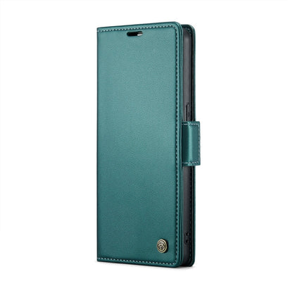 For OPPO Reno7 4G Indonesia/F21 Pro 4G/Reno8 4G CaseMe 023 Butterfly Buckle Litchi Texture RFID Anti-theft Leather Phone Case(Pearly Blue)
