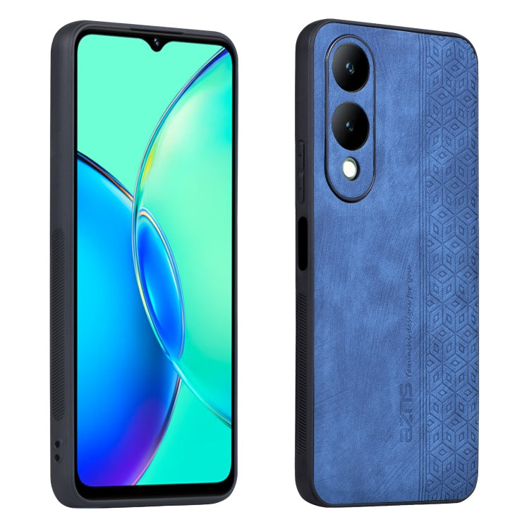 For vivo Y17S AZNS 3D Embossed Skin Feel Phone Case(Sapphire Blue)