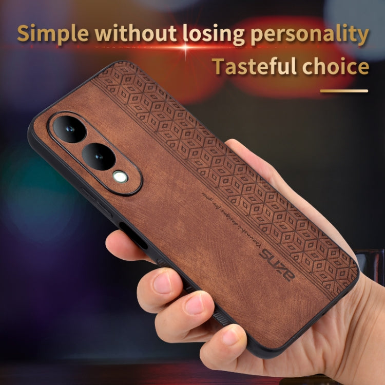 For vivo Y17S AZNS 3D Embossed Skin Feel Phone Case(Sapphire Blue)