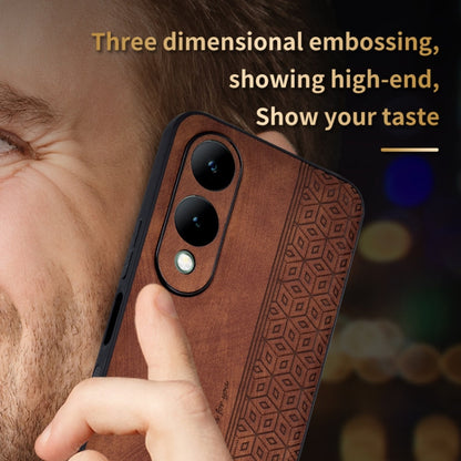 For vivo Y17S AZNS 3D Embossed Skin Feel Phone Case(Sapphire Blue)