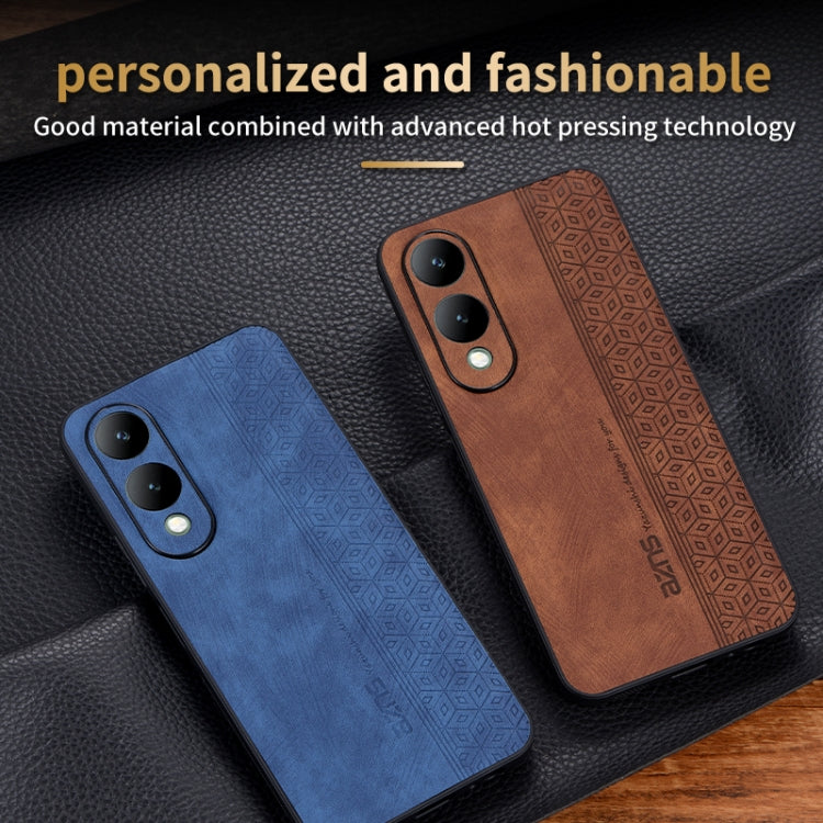 For vivo Y17S AZNS 3D Embossed Skin Feel Phone Case(Sapphire Blue)