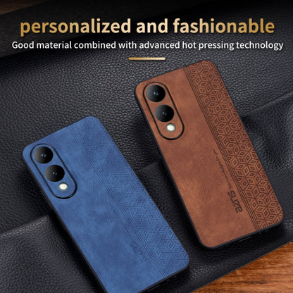 For vivo Y17S AZNS 3D Embossed Skin Feel Phone Case(Sapphire Blue)
