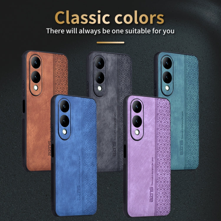 For vivo Y17S AZNS 3D Embossed Skin Feel Phone Case(Sapphire Blue)