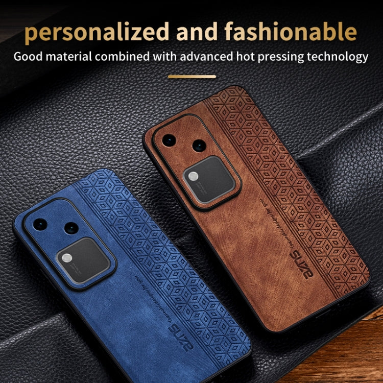 For vivo S18 AZNS 3D Embossed Skin Feel Phone Case(Brown)