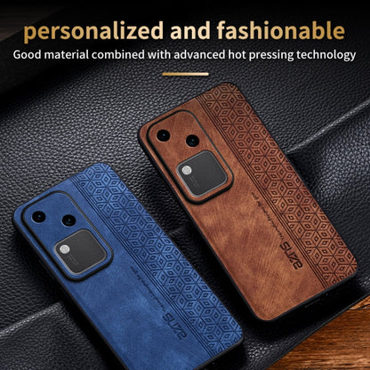 For vivo S18 AZNS 3D Embossed Skin Feel Phone Case(Brown)