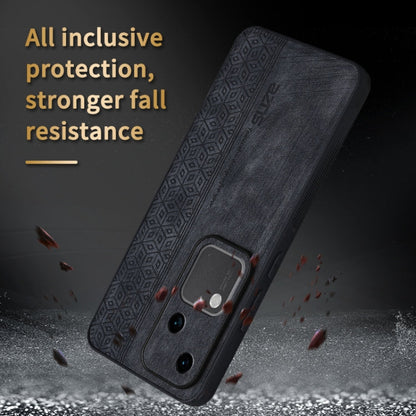 For vivo S18 AZNS 3D Embossed Skin Feel Phone Case(Brown)