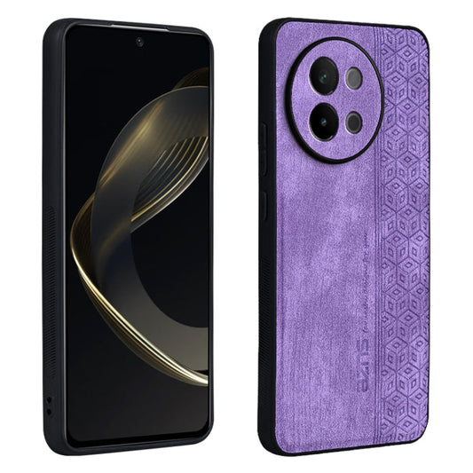 For vivo S18e AZNS 3D Embossed Skin Feel Phone Case(Purple)