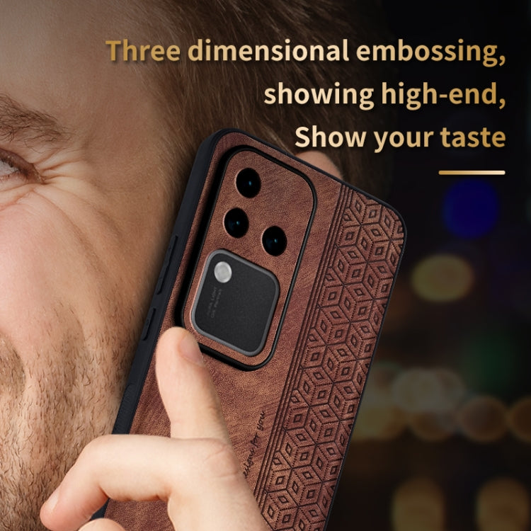 For vivo S18 Pro AZNS 3D Embossed Skin Feel Phone Case(Black)