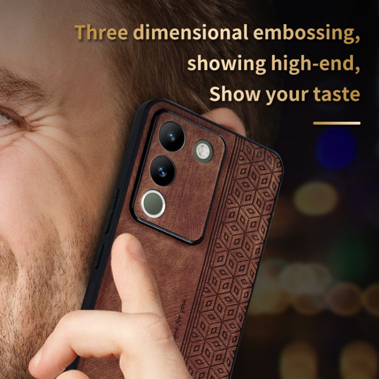 For vivo V29e 5G / Y200 5G AZNS 3D Embossed Skin Feel Phone Case(Dark Green)