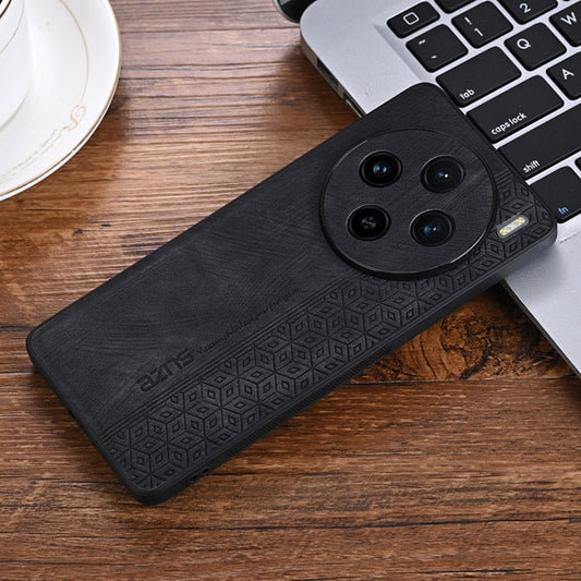 For vivo X100s AZNS 3D Embossed Skin Feel Phone Case(Black)